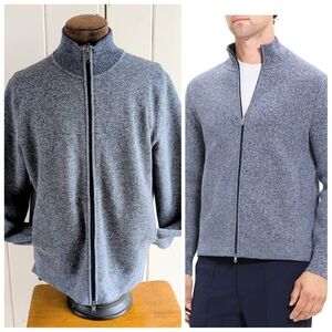 Theory Men's Heathered Blue Zip-Up Sweater NWOT sz M